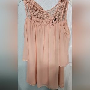 Coral long sleeve dress